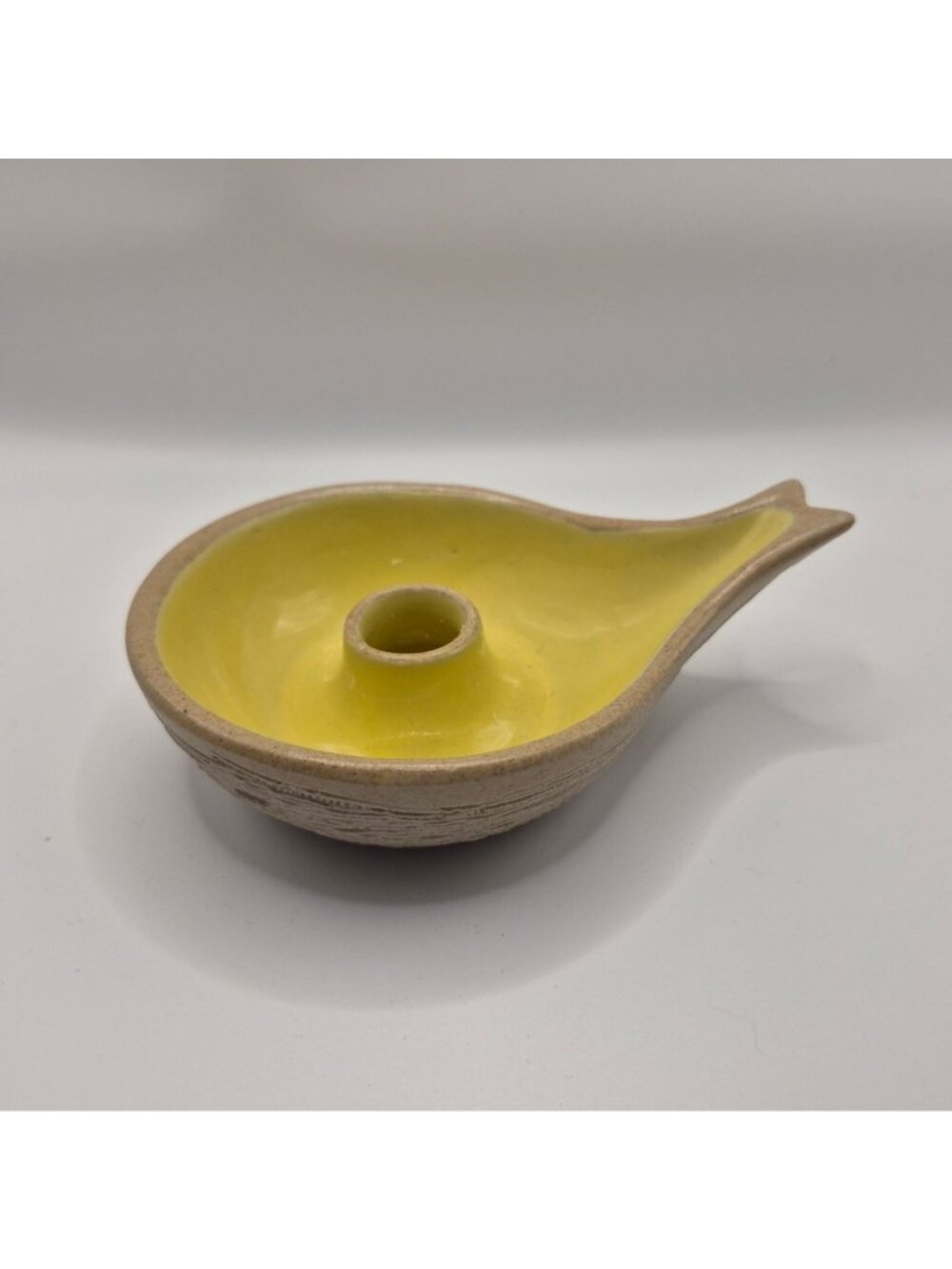 Pigeon Forge Pottery Yellow Ceramic Bird-Shaped Candle Holder Vintage Decor